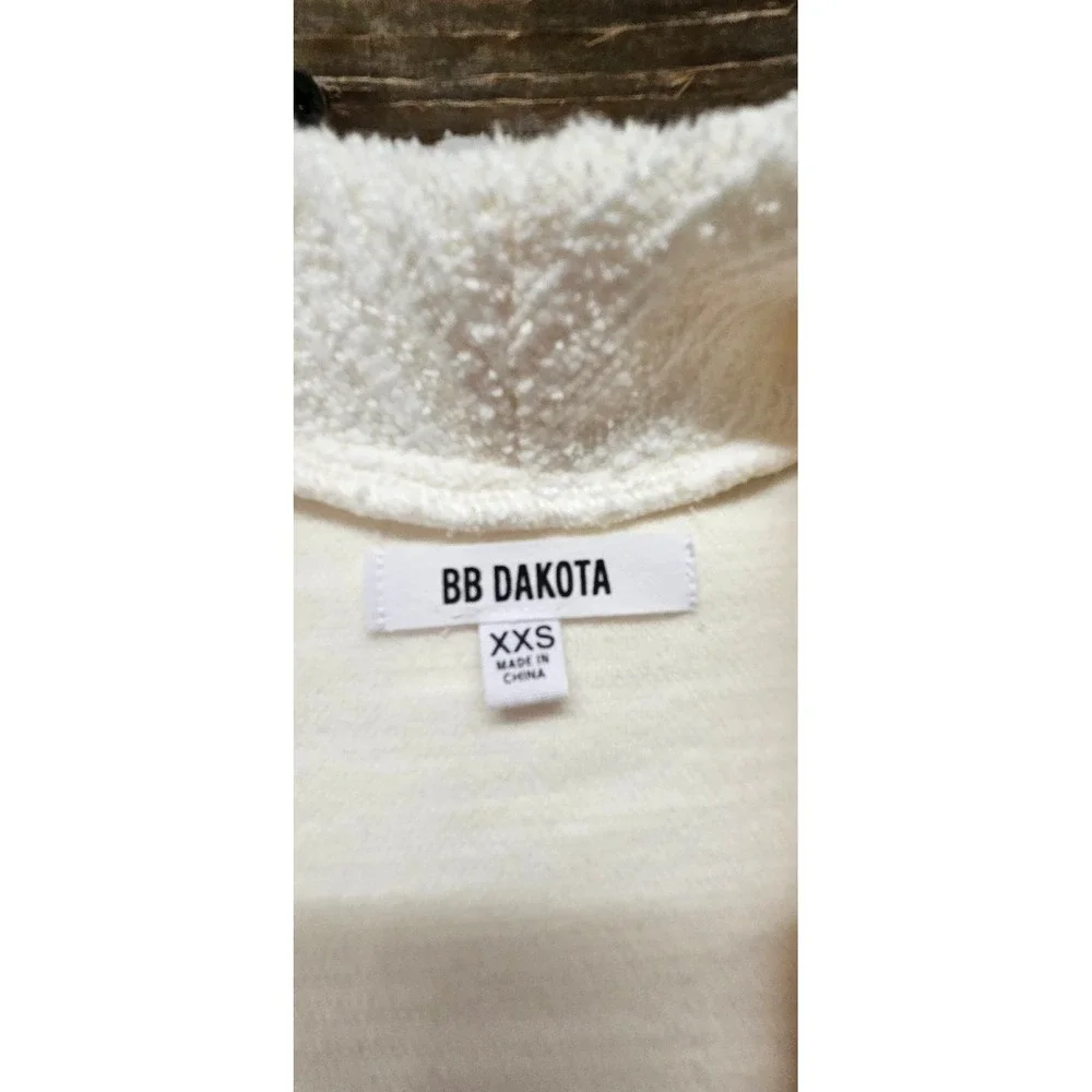 BB Dakota Ivory Boucle Draped Open Front Long Cardigan Coat BJ302046ND XXS